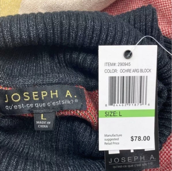 Joseph A Poncho Turtleneck Sweater Multicolor Size L NWT MSRP $78 - Picture 5 of 5